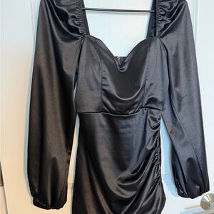 Honey and Rosie Black Satin Dress